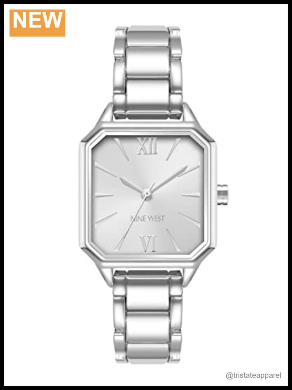 Nine West Women's Bracelet Watch with Silver-Tone Dial and Crystal Accents